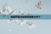 电脑开机忽然就风扇很大声了