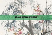 显卡高温后进系统黑屏
