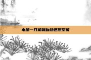 电脑一开机就自动还原系统