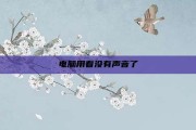 电脑用着没有声音了