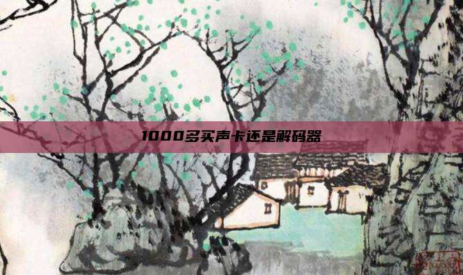 1000多买声卡还是解码器