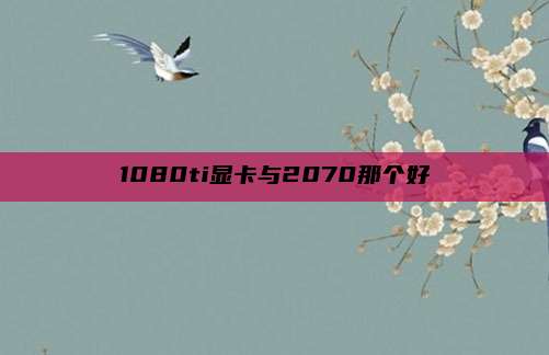 1080ti显卡与2070那个好