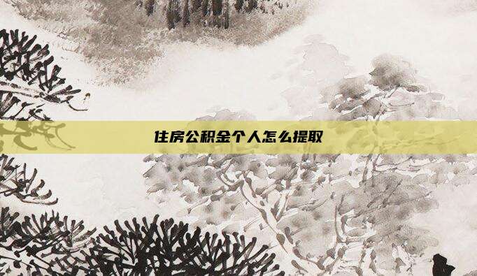 住房公积金个人怎么提取