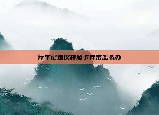 行车记录仪存储卡异常怎么办