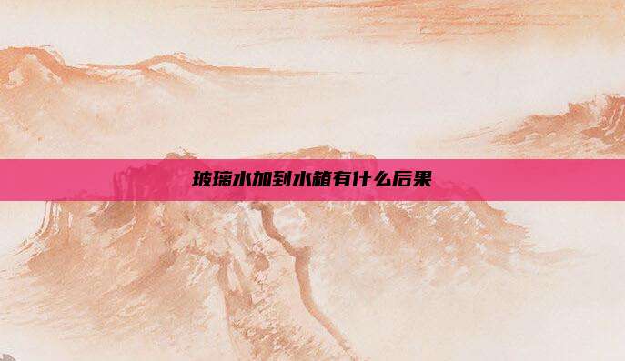 玻璃水加到水箱有什么后果