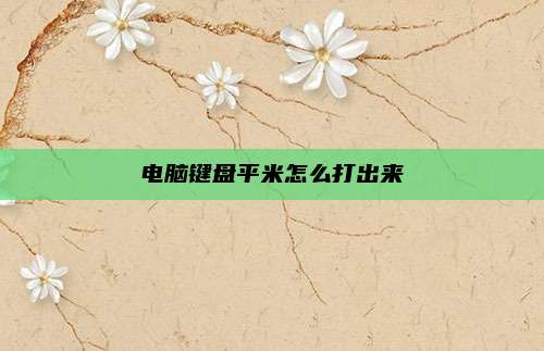 电脑键盘平米怎么打出来