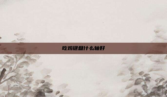 吃鸡键盘什么轴好