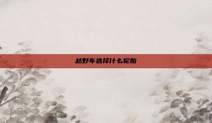 越野车选择什么轮胎