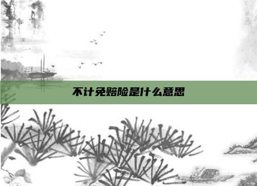 不计免赔险是什么意思