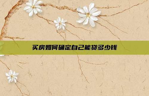 买房如何确定自己能贷多少钱