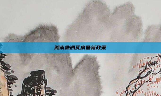 湖南株洲买房最新政策