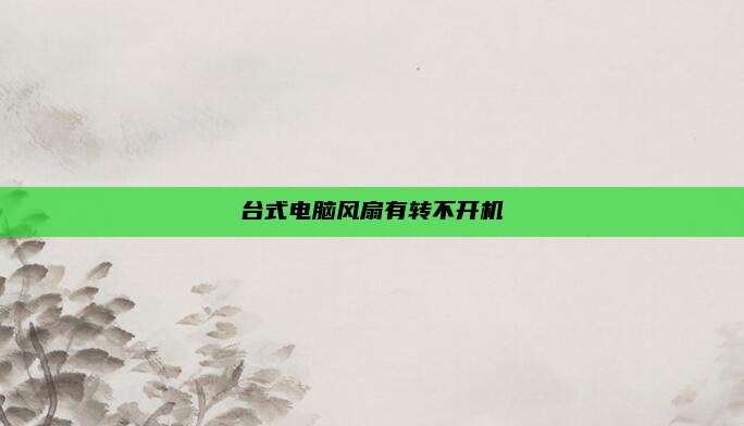 台式电脑风扇有转不开机