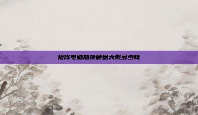 检修电脑加换硬盘大概多少钱