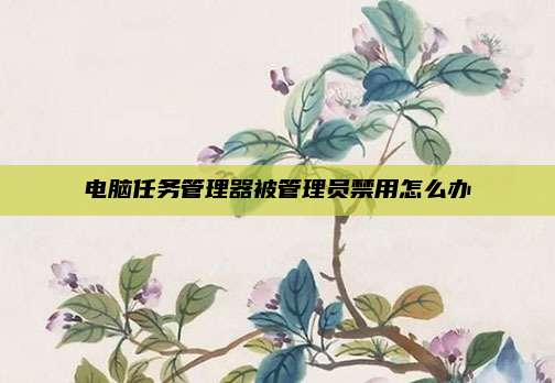 电脑任务管理器被管理员禁用怎么办