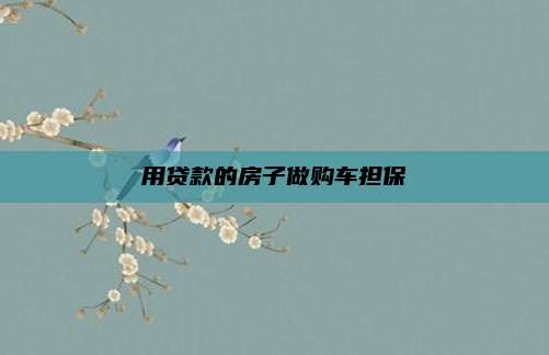 用贷款的房子做购车担保