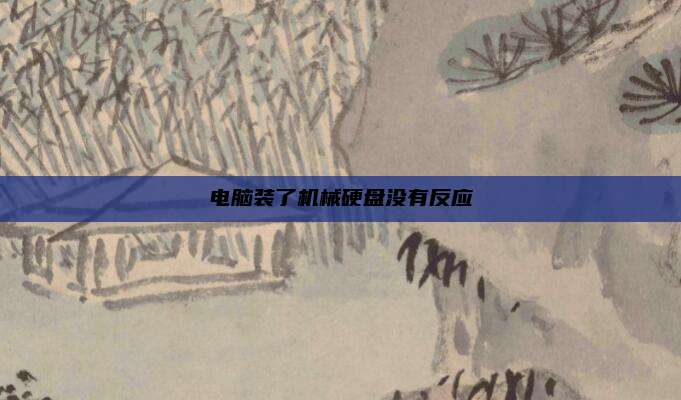 电脑装了机械硬盘没有反应