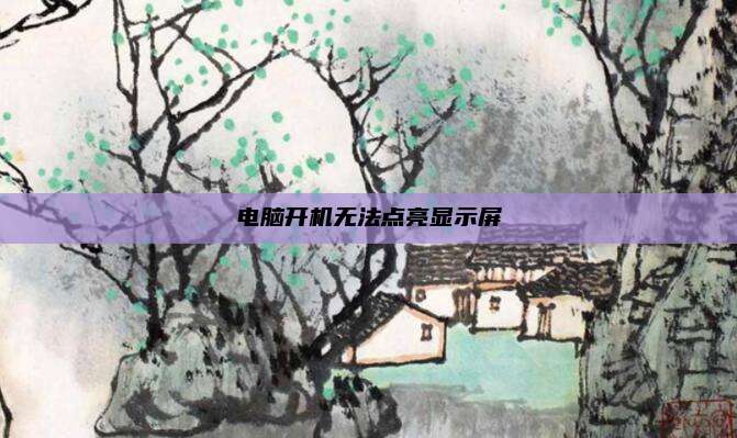 电脑开机无法点亮显示屏