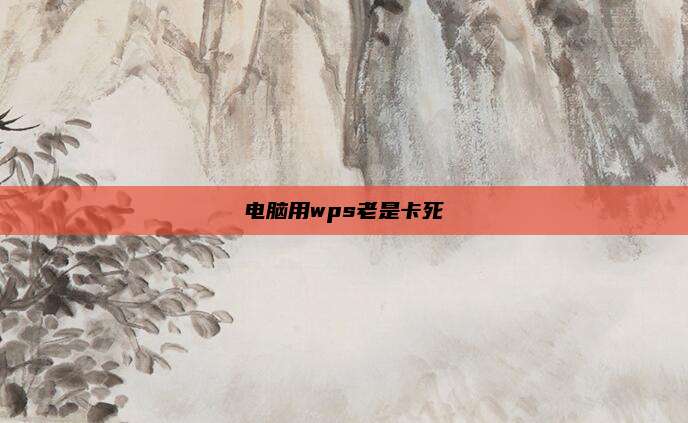 电脑用wps老是卡死