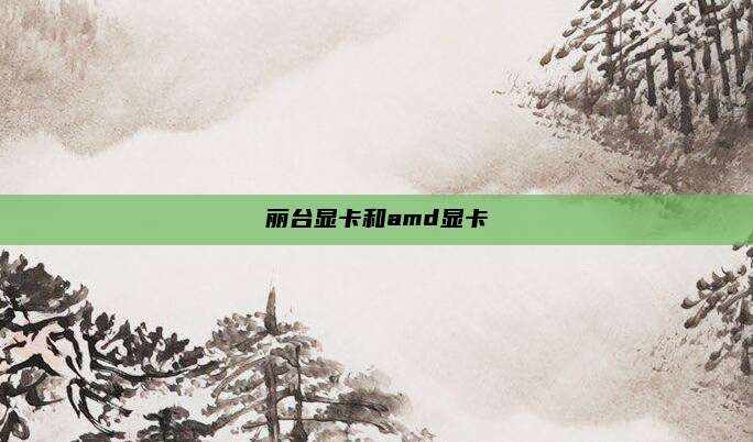 丽台显卡和amd显卡