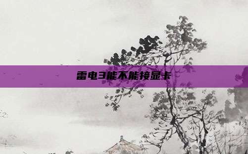 雷电3能不能接显卡