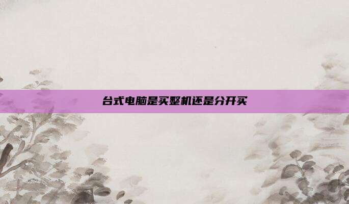 台式电脑是买整机还是分开买