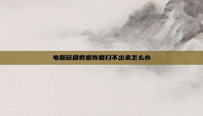 电脑磁盘数据恢复扫不出来怎么办
