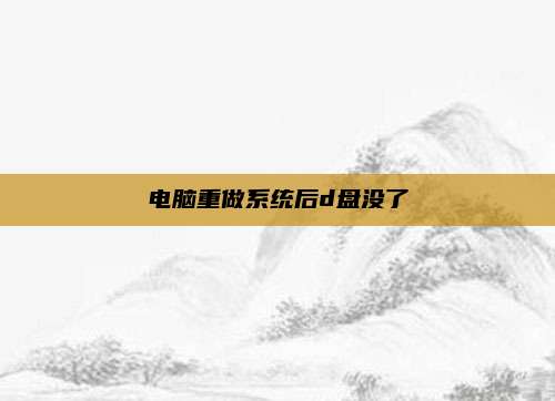电脑重做系统后d盘没了