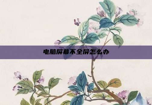 电脑屏幕不全屏怎么办
