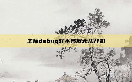 主板debug灯不亮但无法开机