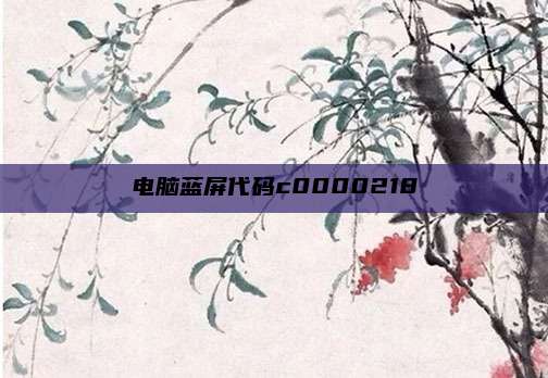 电脑蓝屏代码c0000218
