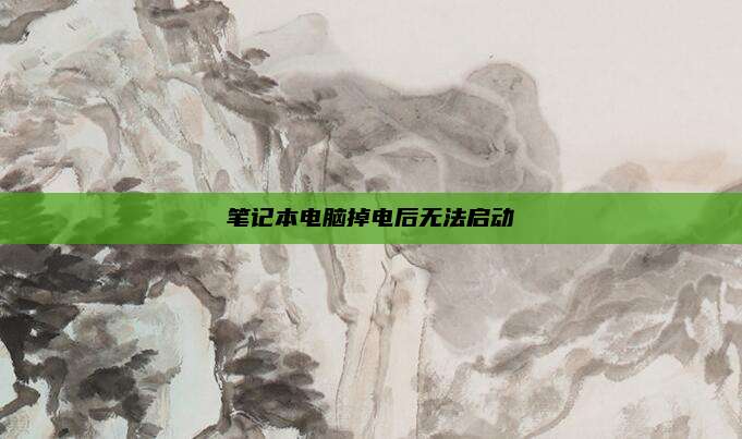 笔记本电脑掉电后无法启动