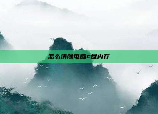 怎么清除电脑c盘内存